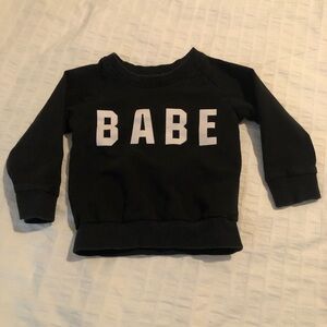 Infant Black 'Babe' Sweatshirt -